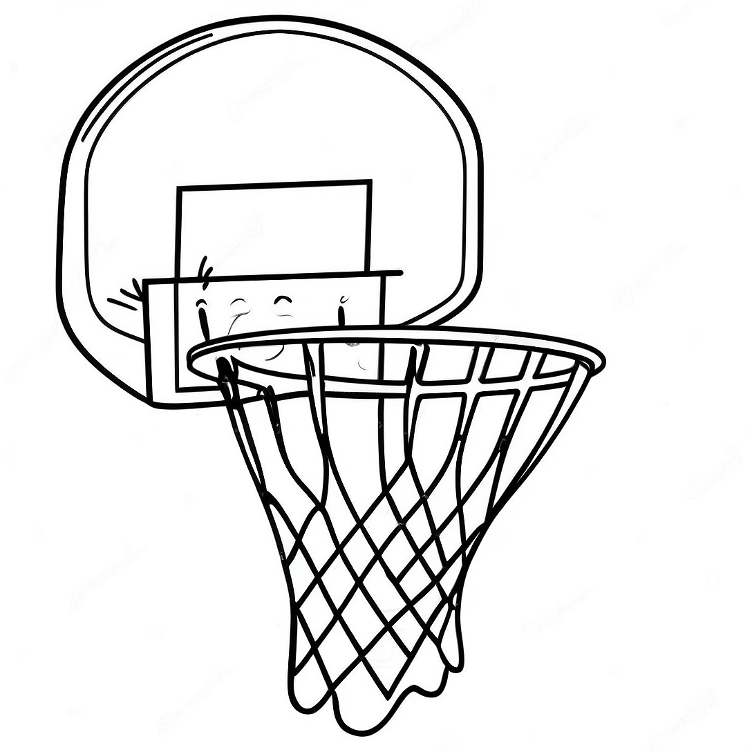 Slam Dunk Basketball Hoop Coloring Page | Basketball Hoop coloring page