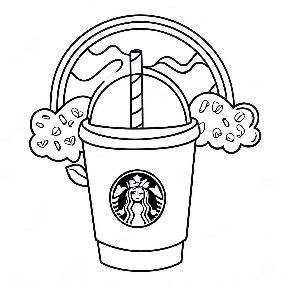 Starbucks Kawaii Coloring Page | Starbucks Kawaii coloring page