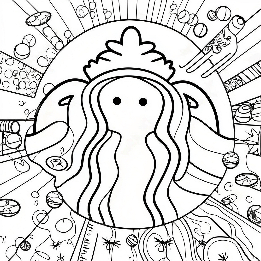 Cute Starbucks Coffee Cup Coloring Page | Starbucks Kawaii coloring page