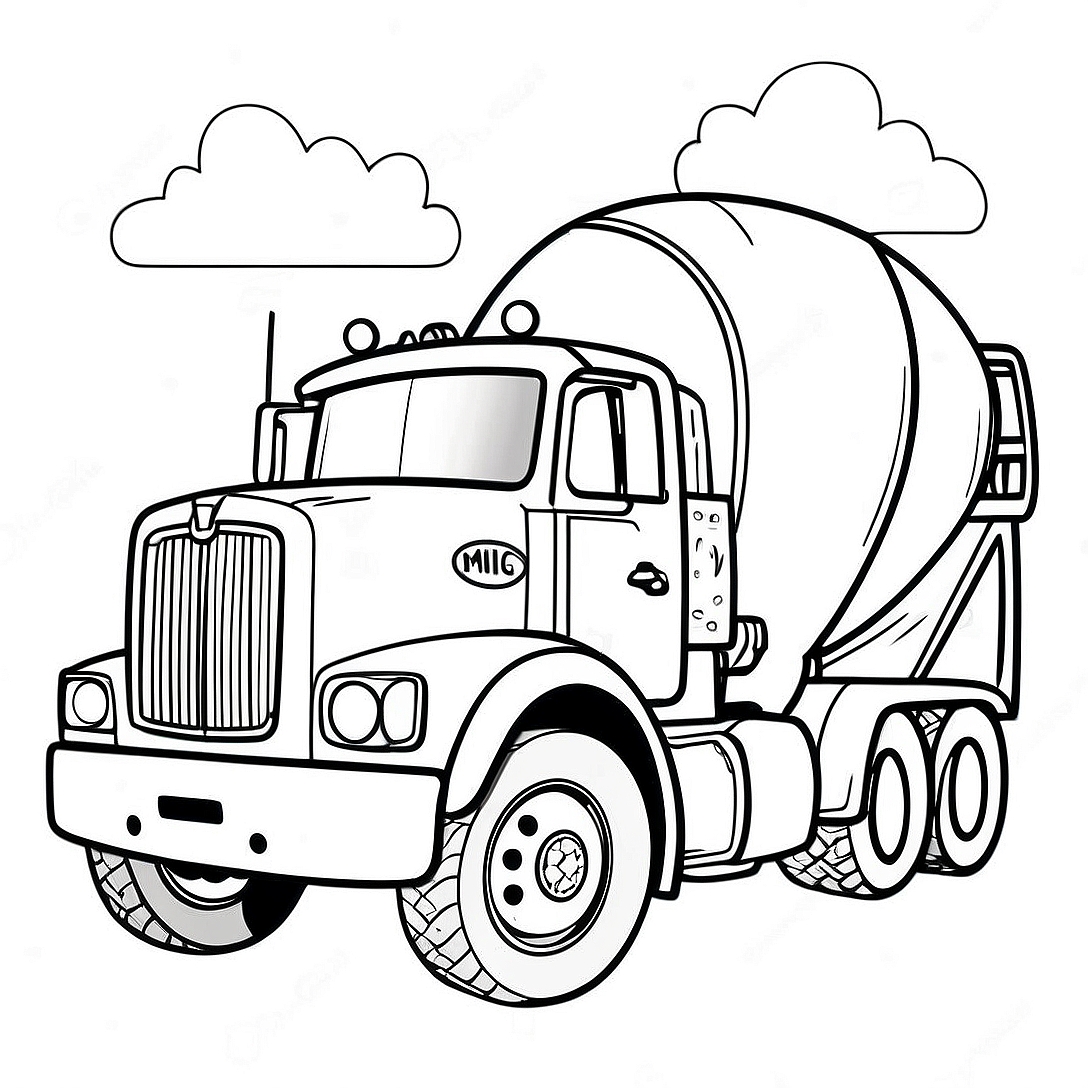 Cement Truck Coloring Page | Cement Truck coloring page