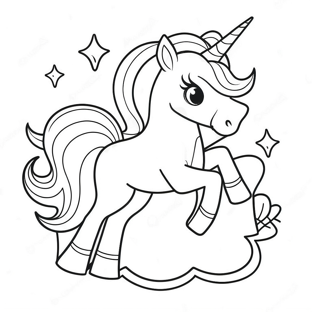 Enchanting Unicorn Coloring Page | Mythical for Adults coloring page