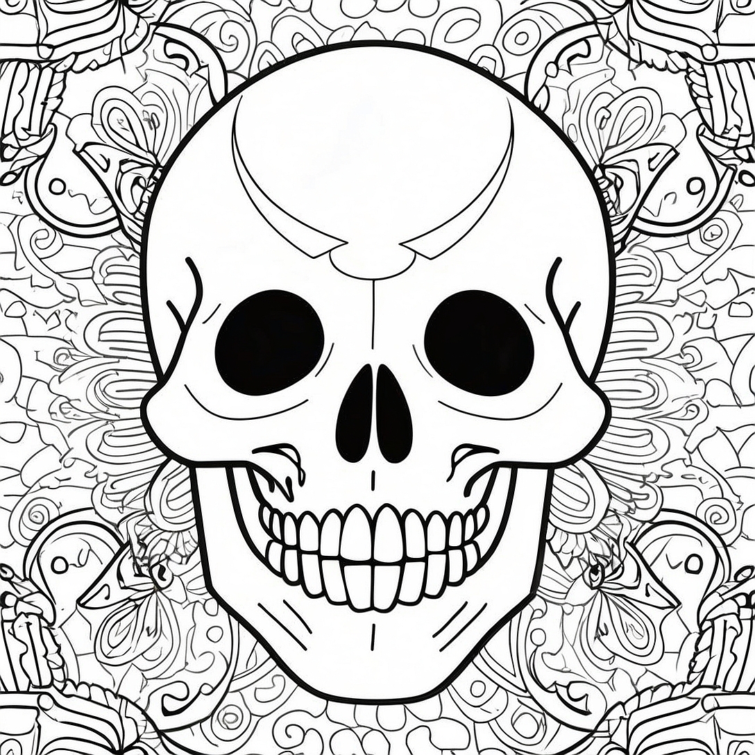 Scary Skull Coloring Page | Scary Skull coloring page