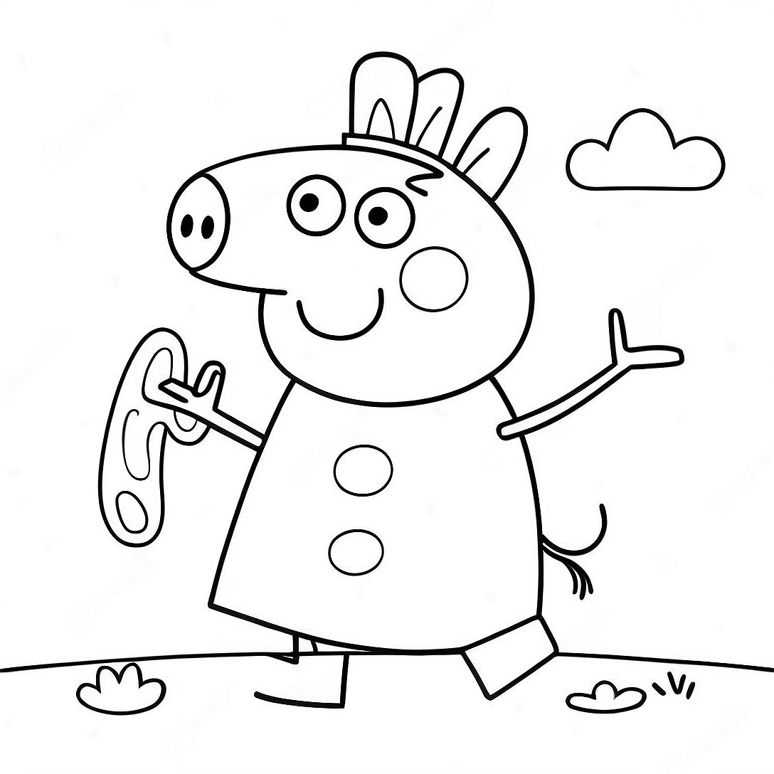 Peppa Pig in Spooky Costume Coloring Page | Peppa Pig Halloween coloring page