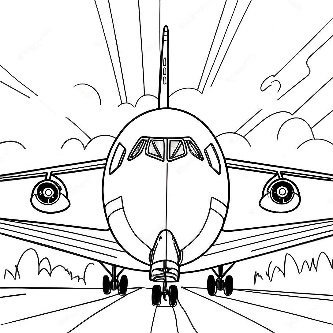 747 Airplane Coloring Page | 747 Airplane coloring page