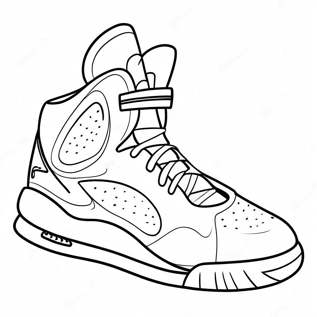 Cool Basketball Shoe Design Coloring Page | Basketball Shoe coloring page