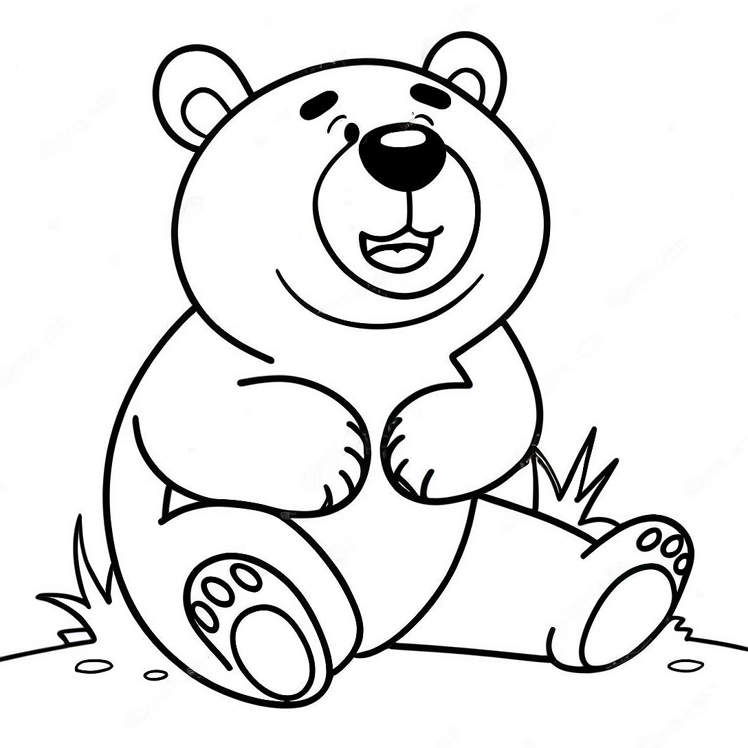 Grizzly Bear in a Funny Pose Coloring Page | We Bare Bears coloring page