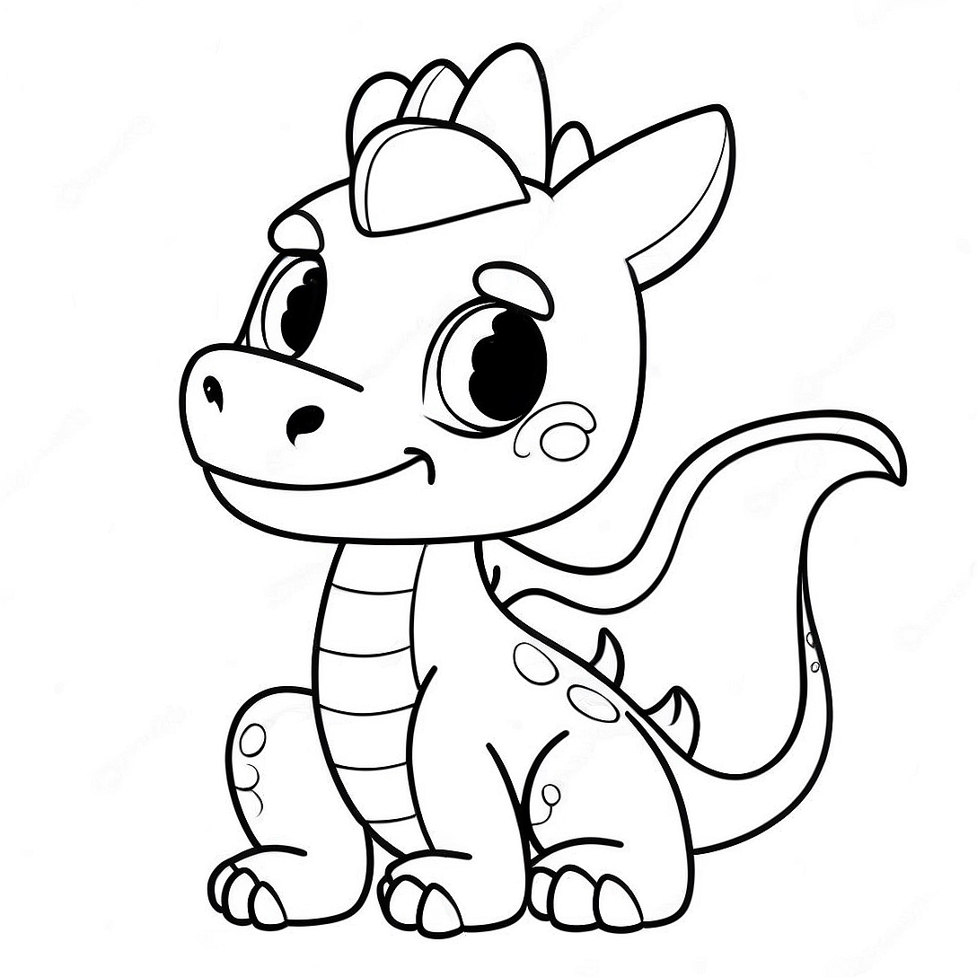 Cute Dragon Coloring Page | Cute Dragon coloring page