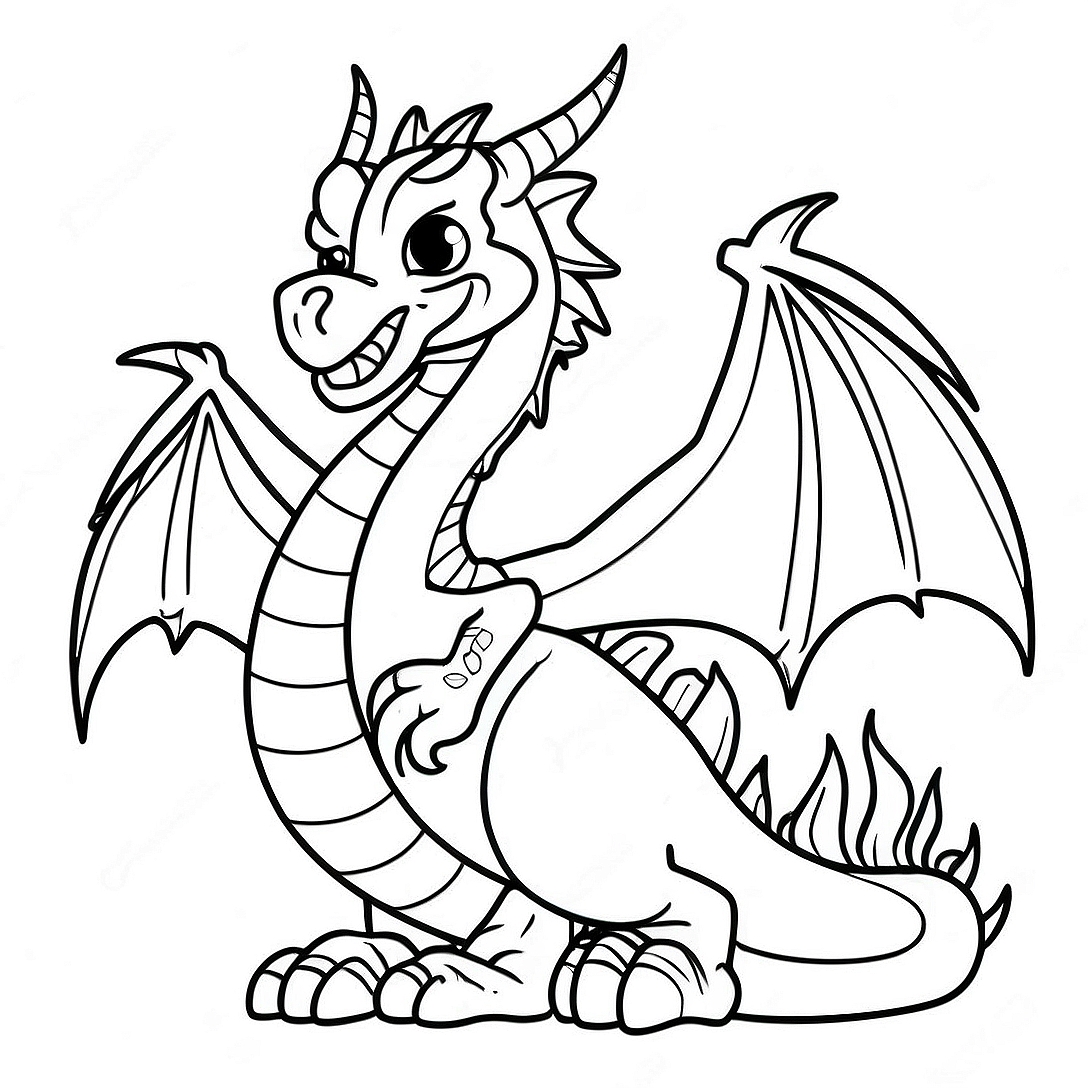 Fire Dragon Coloring Page | Fire Dragon coloring page