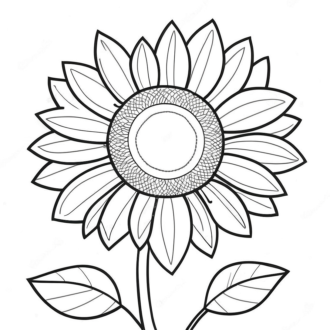 Vibrant Sunflower Coloring Page | Summer Flowers coloring page