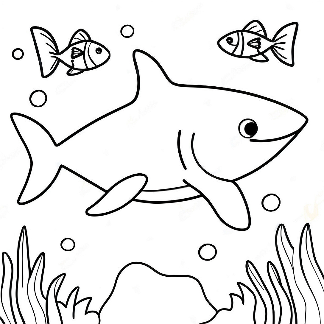 Shark Boy Swimming in the Ocean Coloring Page | Shark Boy coloring page