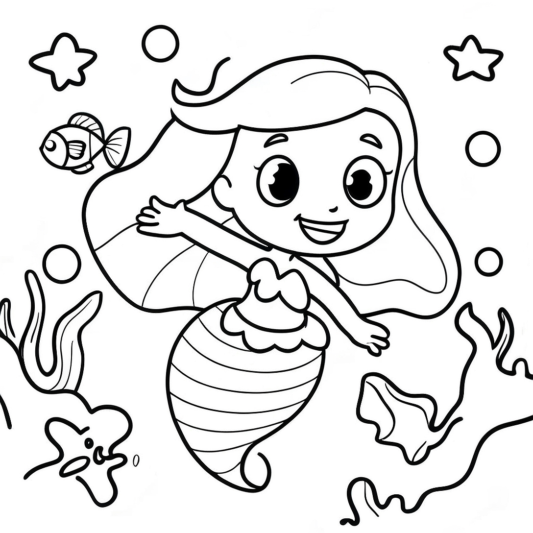 Little Mermaid 2 Underwater Adventure Coloring Page | Little Mermaid 2 coloring page