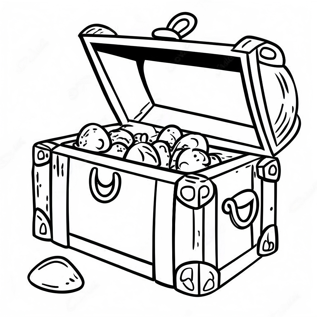 Treasure Chest Coloring Page | Treasure Chest coloring page