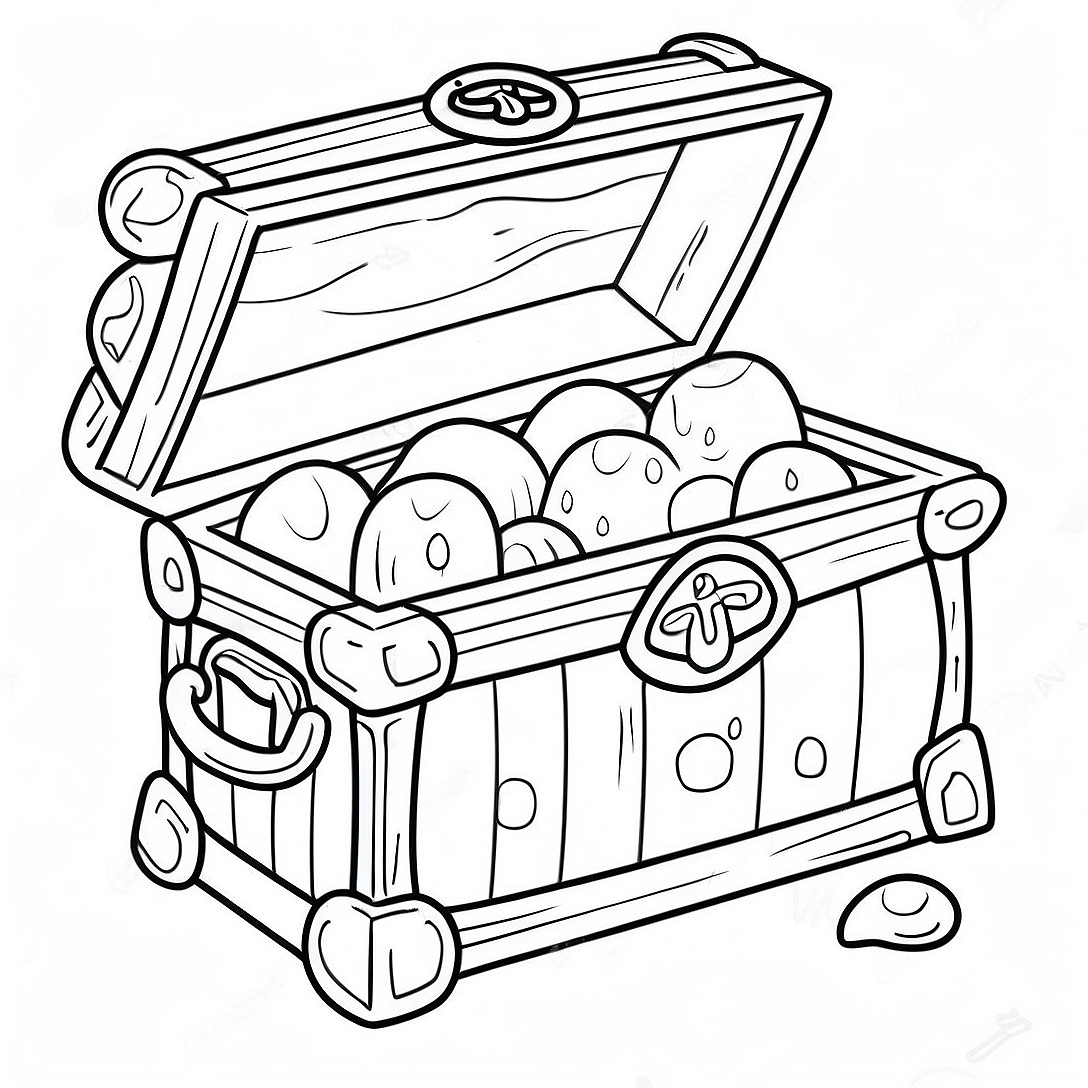 Pirate Treasure Chest Coloring Page | Treasure Chest coloring page