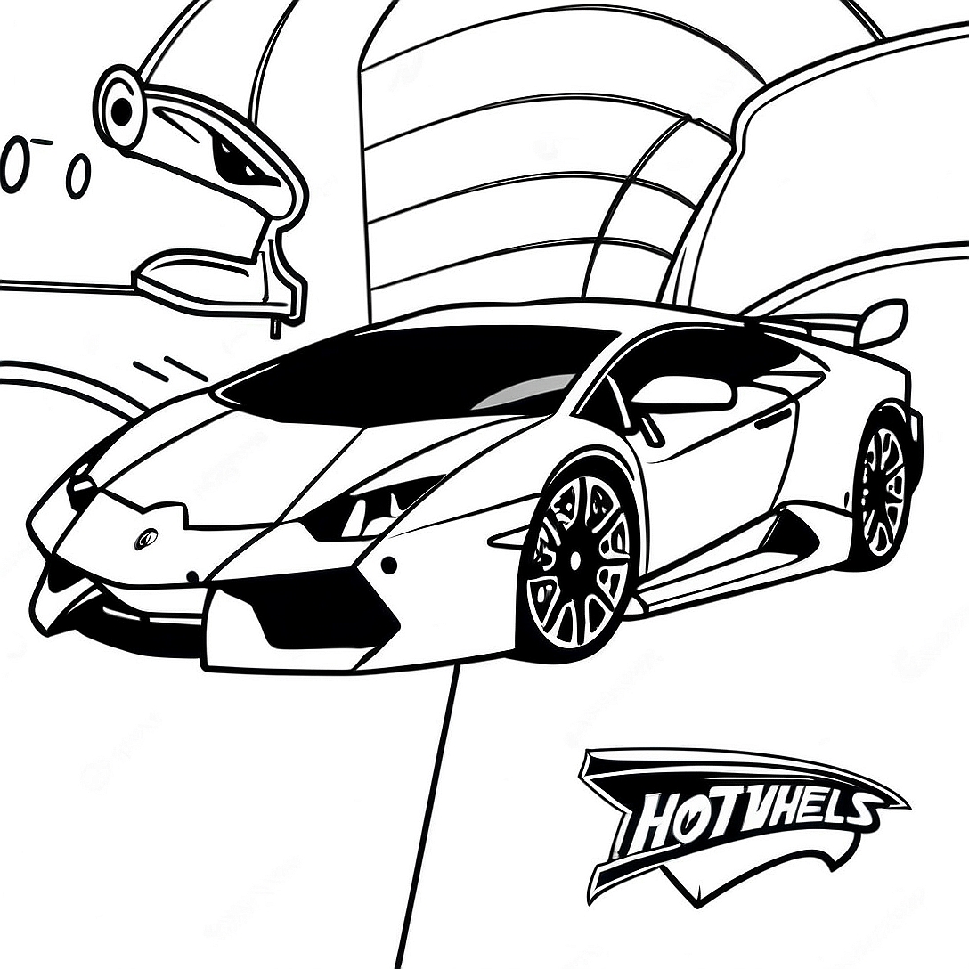 Lamborghini Hot Wheels Coloring Page | Lamborghini Hot Wheels coloring page