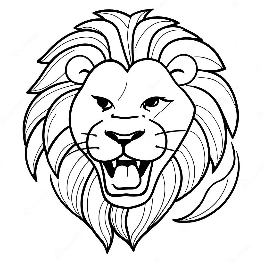 Majestic Lion Roaring Coloring Page | Adult Animals coloring page