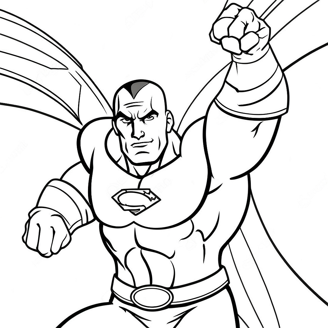 Powerful Black Adam in Action Coloring Page | Black Adam coloring page