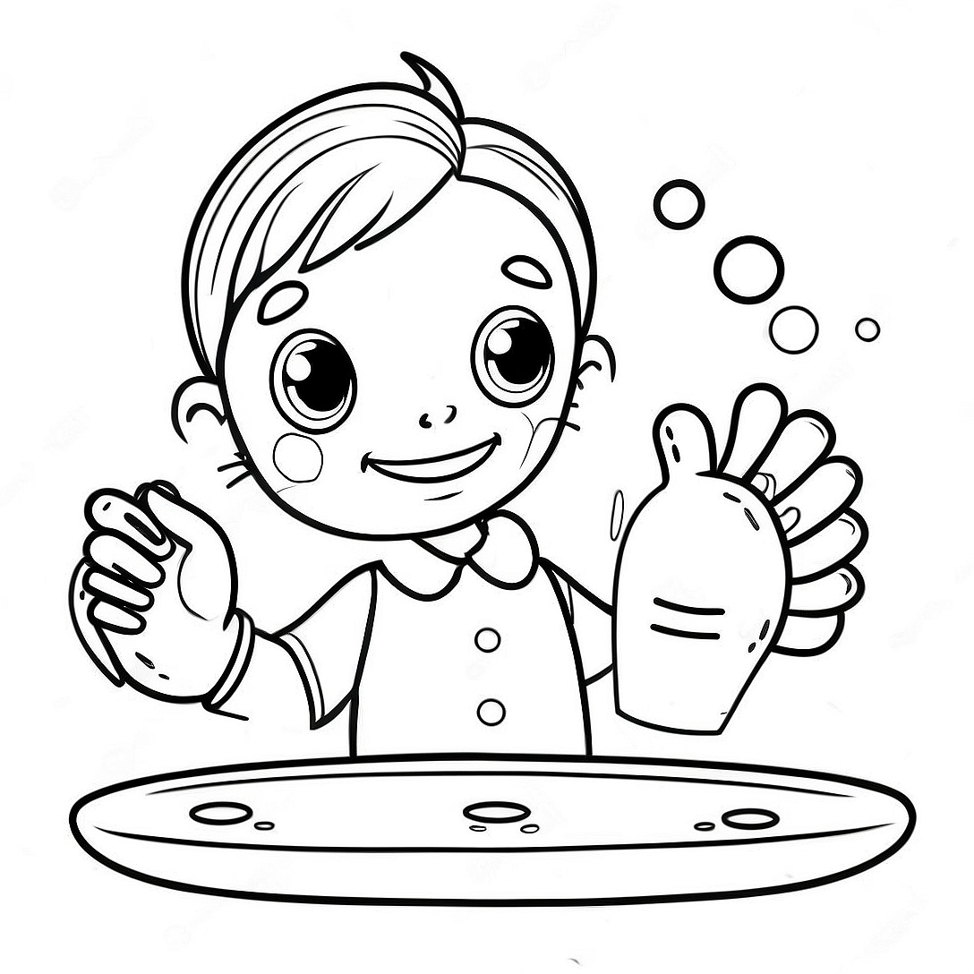 Handwashing Fun Coloring Page | Handwashing coloring page