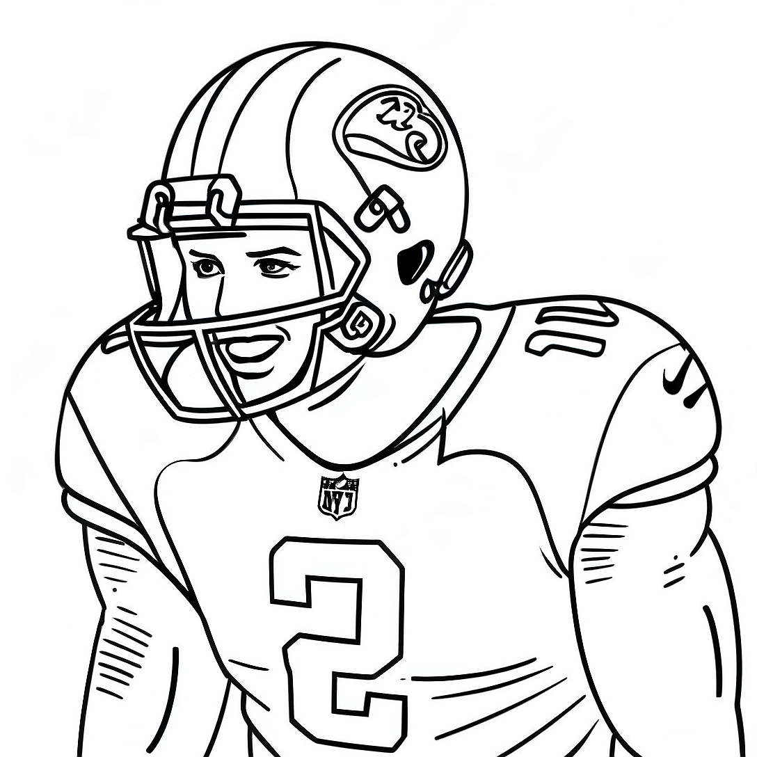 Odell Beckham Jr Action Pose Coloring Page | Odell Beckham Jr coloring page