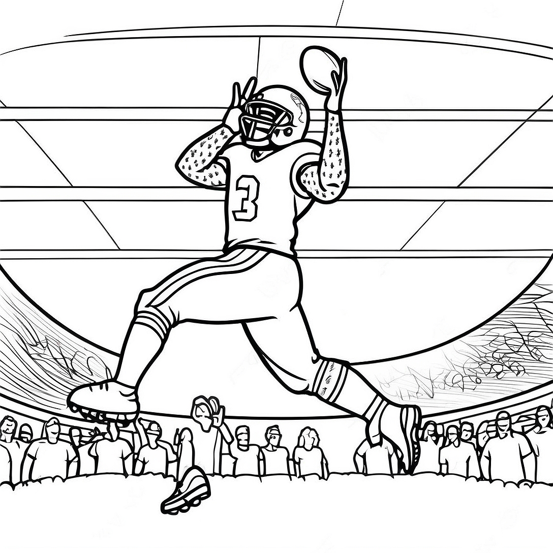 Odell Beckham Jr Catching a Football Coloring Page | Odell Beckham Jr coloring page