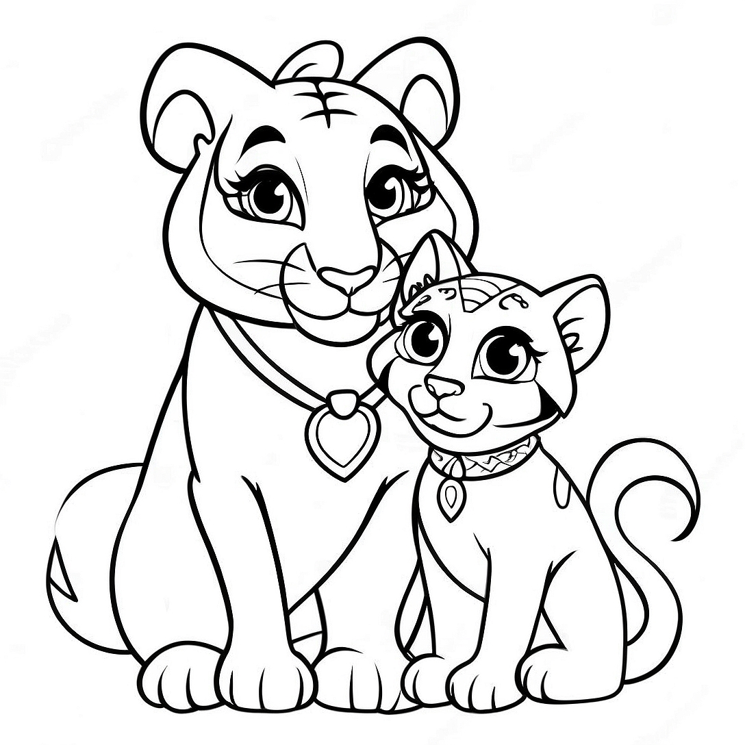 Jasmine and Rajah Coloring Page | Jasmine and Rajah coloring page