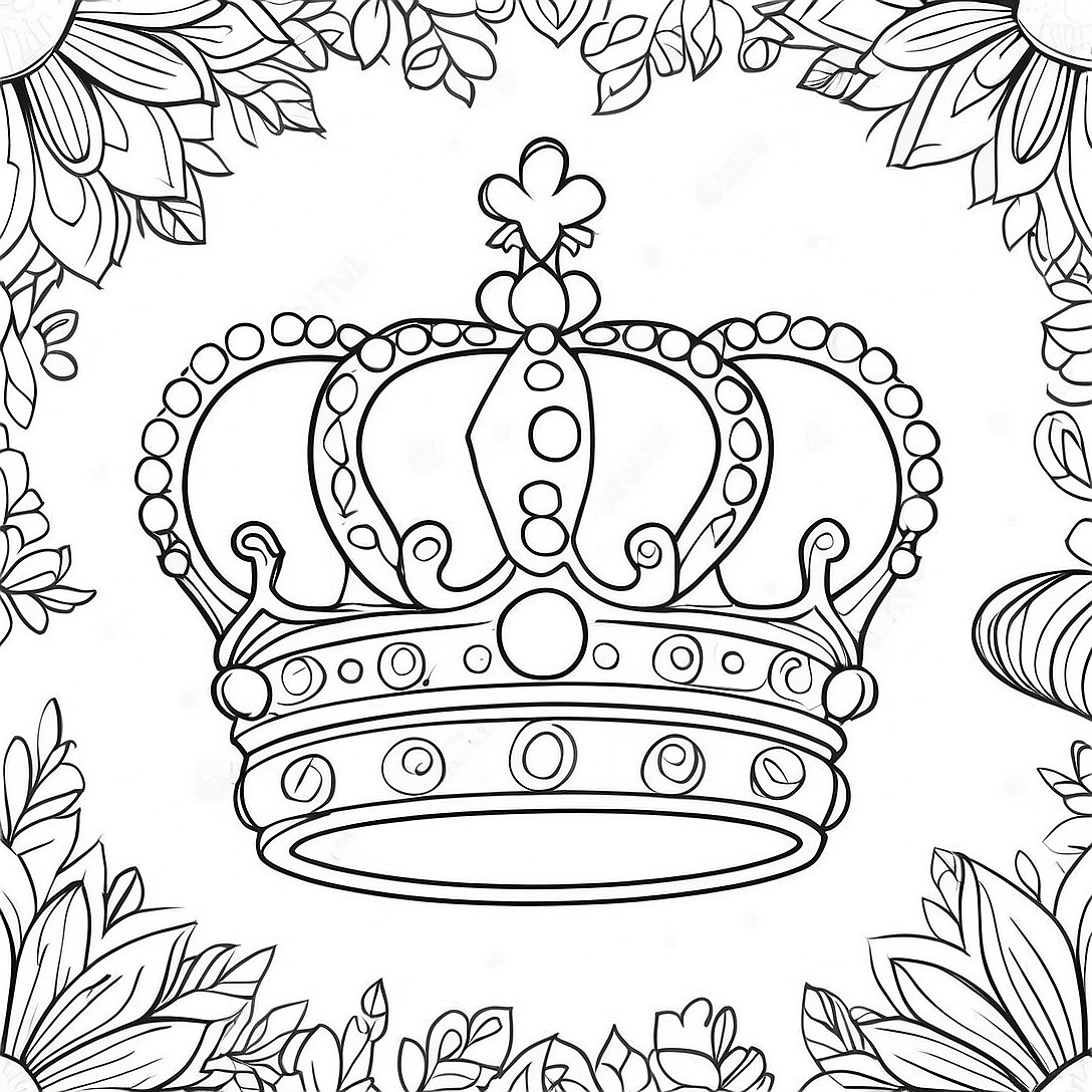 Majestic Crown Coloring Page | Royal coloring page