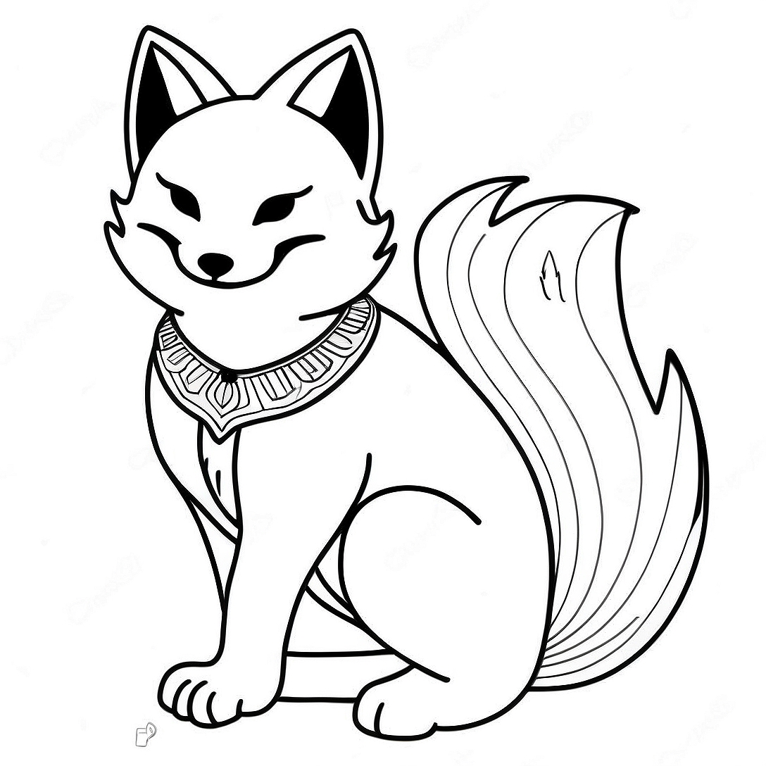 Kitsune Coloring Page | Kitsune coloring page