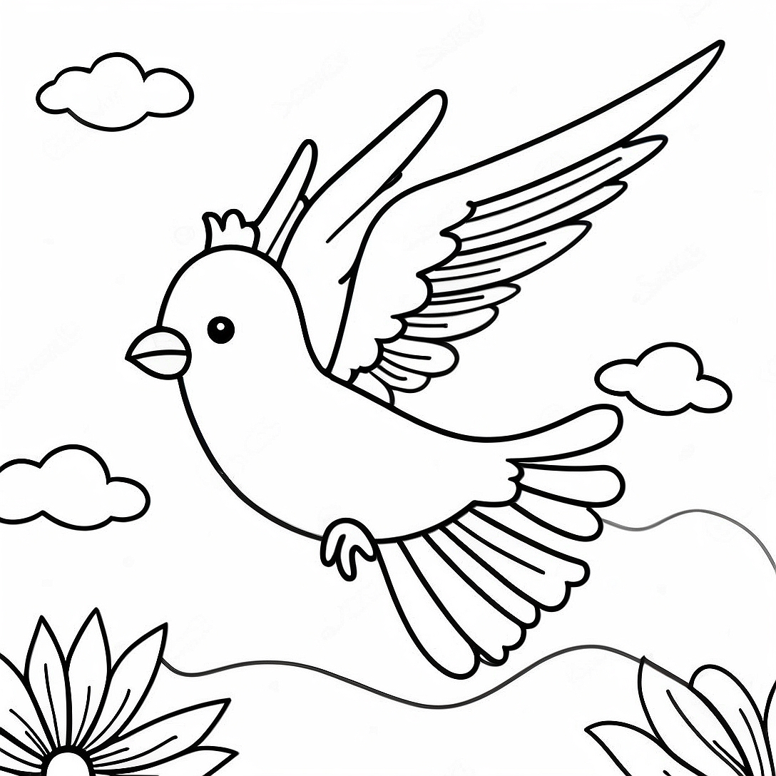 Flying Bird Coloring Page | Flying coloring page