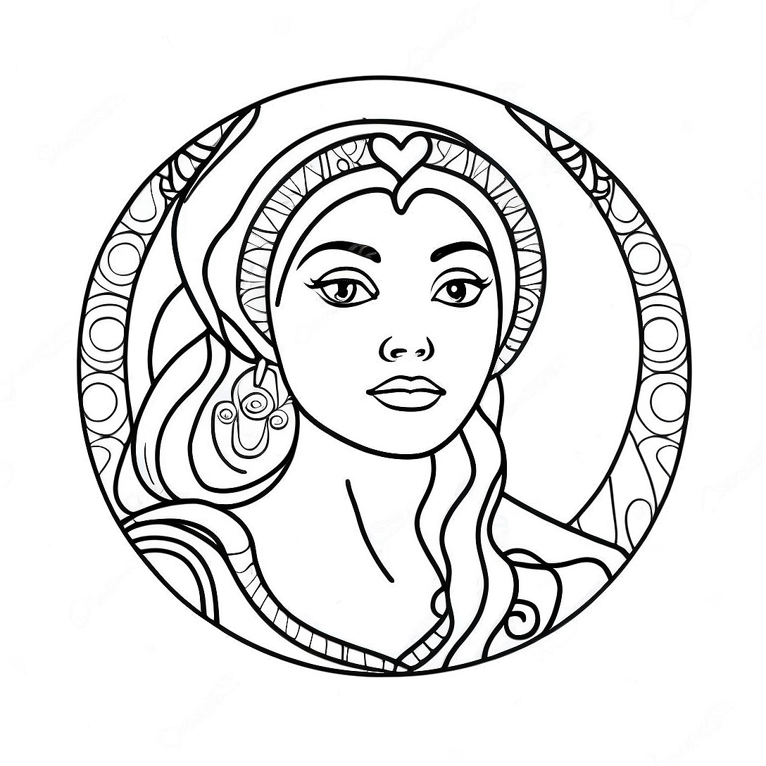 Moon Goddess Coloring Page | Moon Goddess coloring page