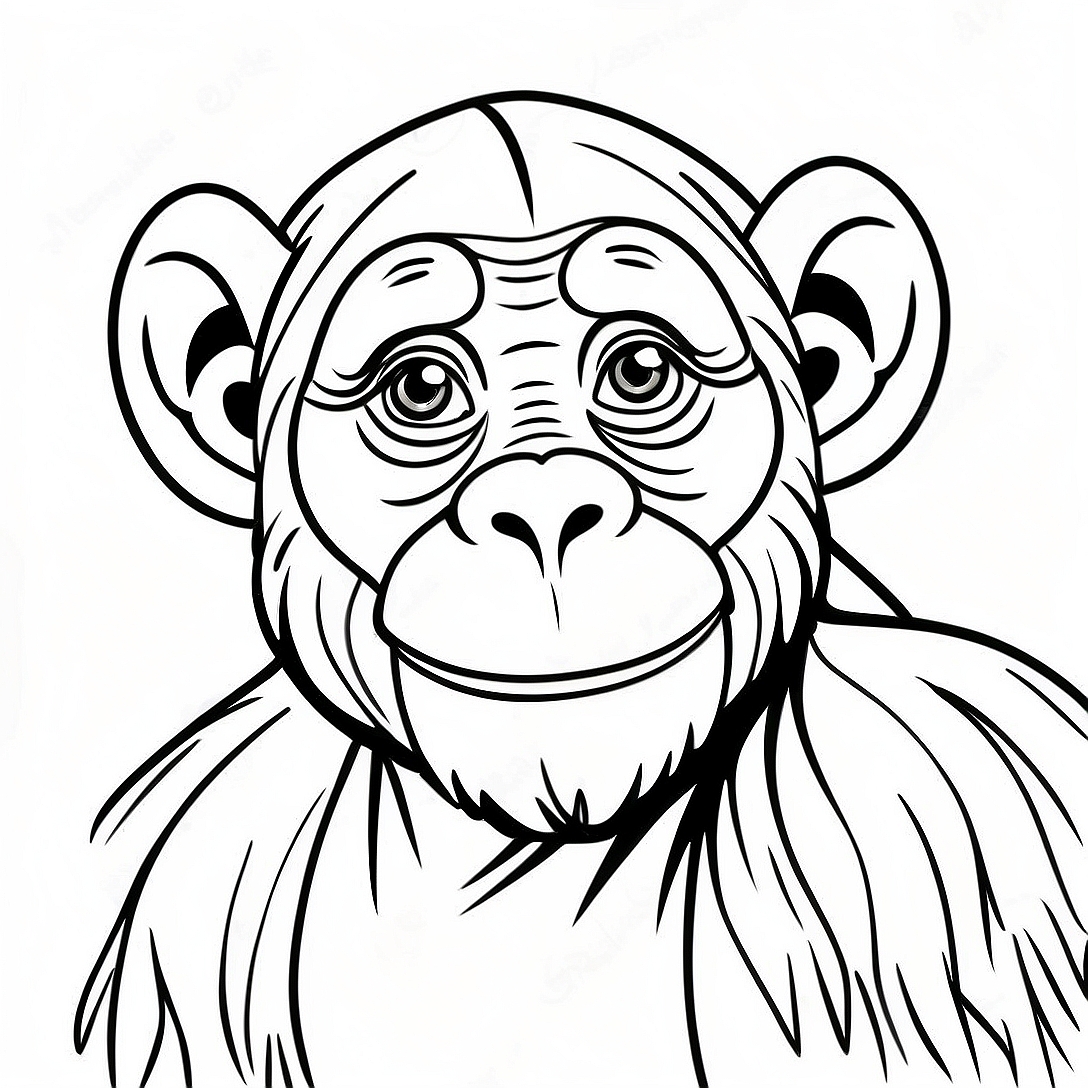 Chimpanzee Coloring Page | Chimpanzee coloring page