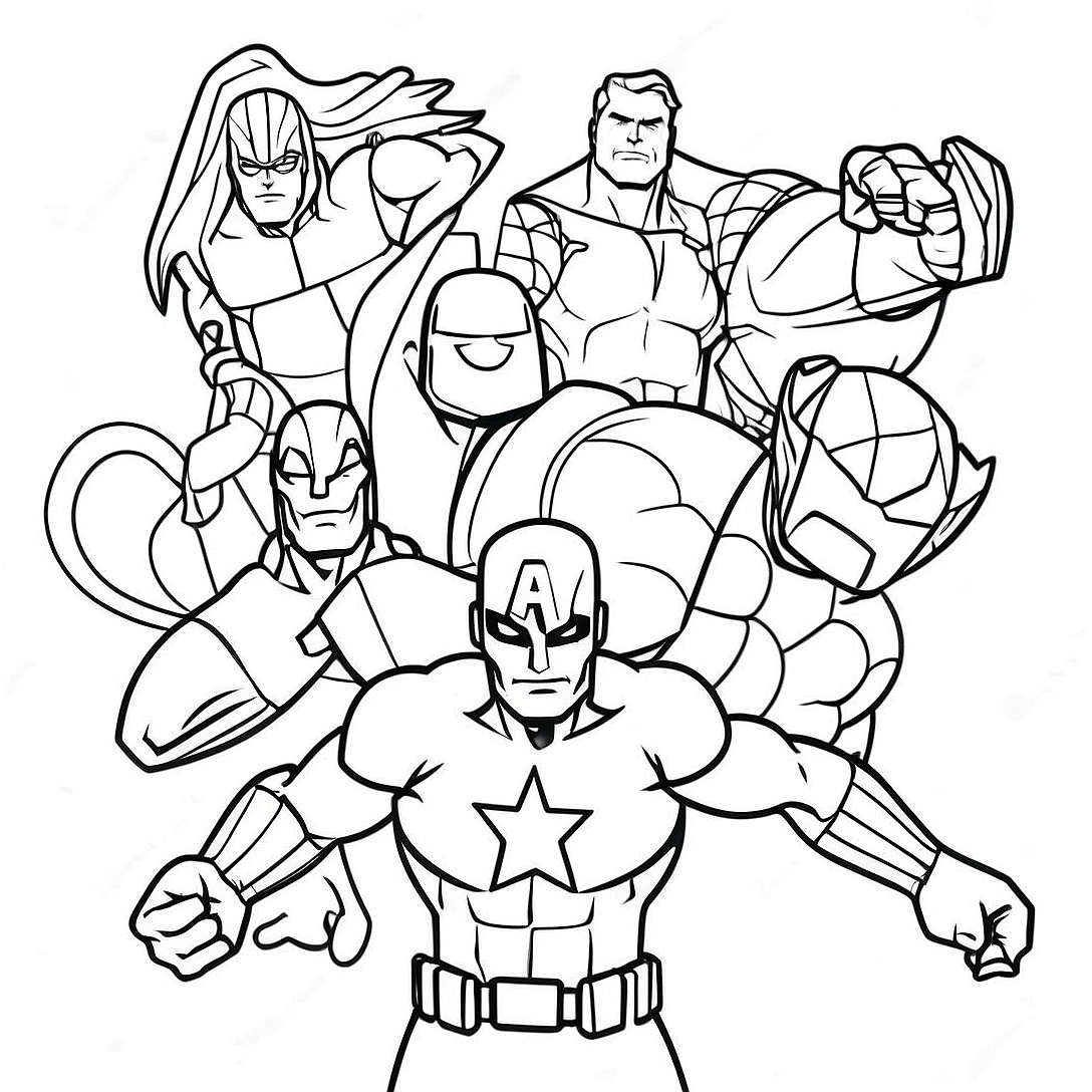 Marvel Superheroes Coloring Page | Marvel coloring page