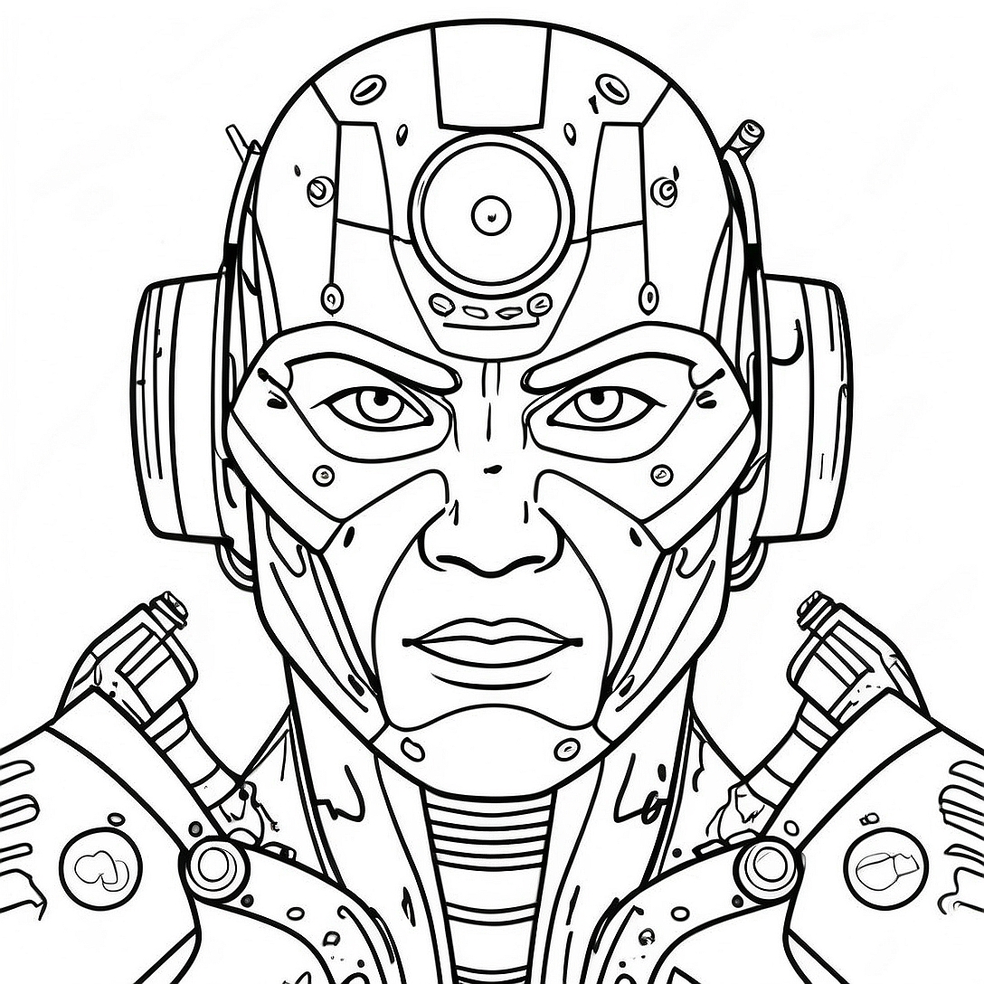 Cyborg Coloring Page | Cyborg coloring page