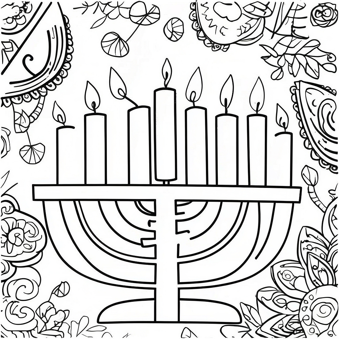 Hanukkah Menorah Coloring Page | Hanukkah coloring page