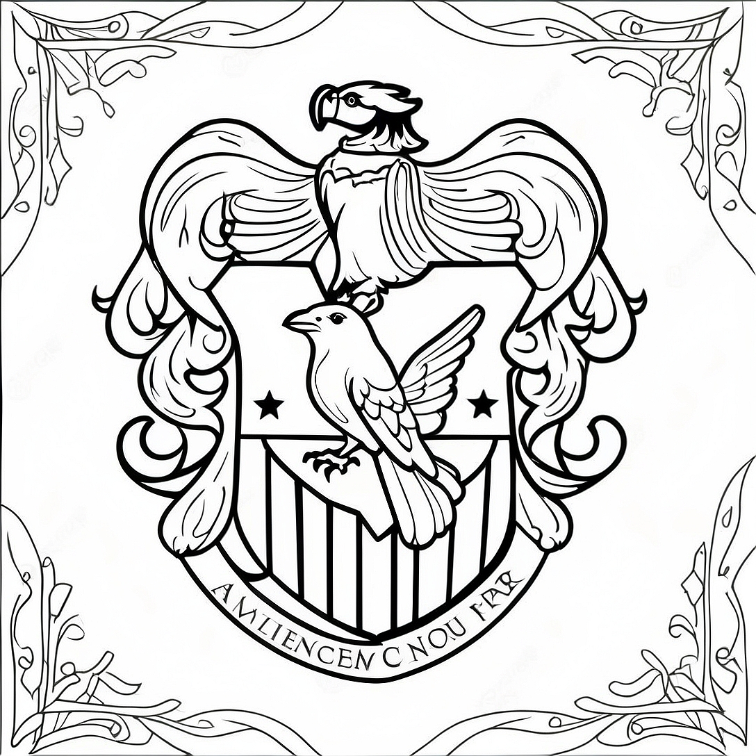 Ravenclaw Crest Coloring Page | Ravenclaw coloring page