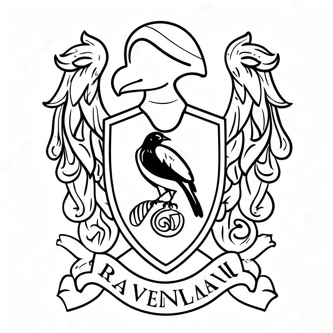 Ravenclaw House Colors Coloring Page | Ravenclaw coloring page