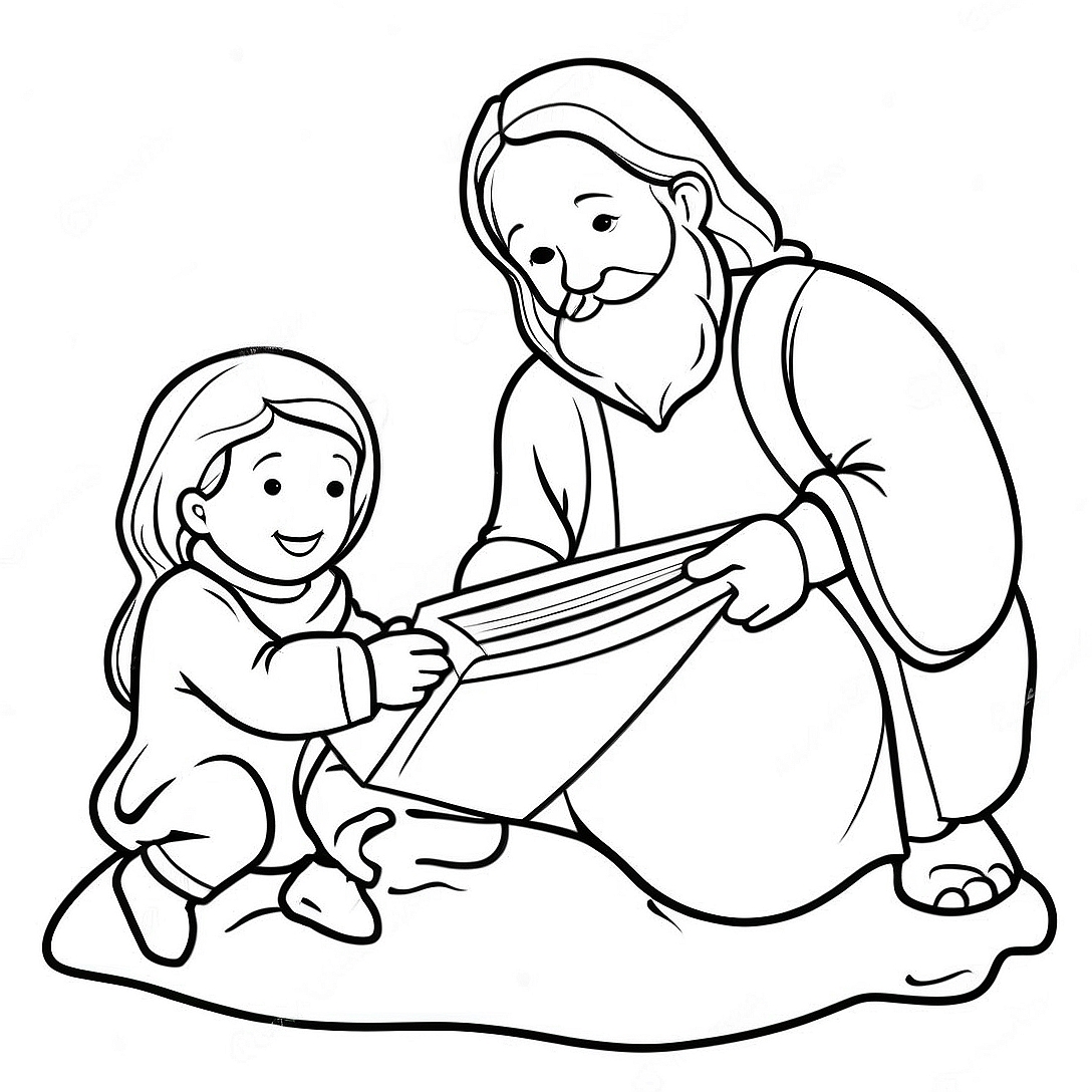 Christmas Bible Story Coloring Page | Christmas Bible coloring page