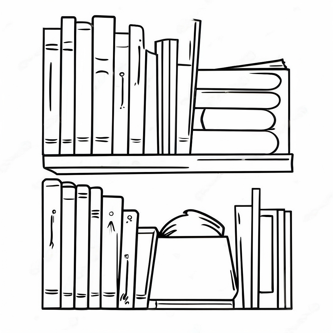 Colorful Bookshelf Coloring Page | I Love Reading coloring page