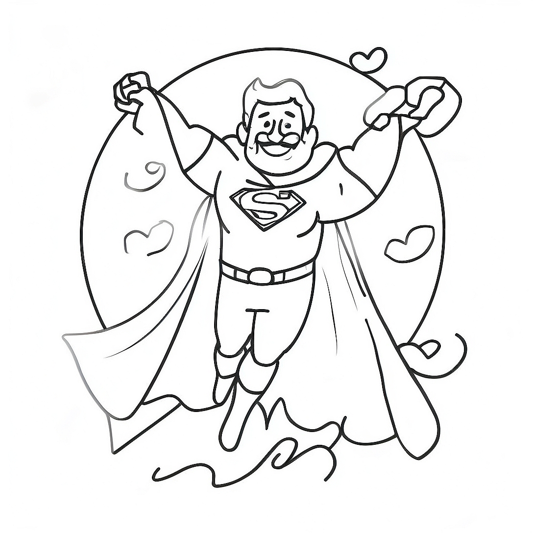 Super Dad Coloring Page | Super Dad coloring page