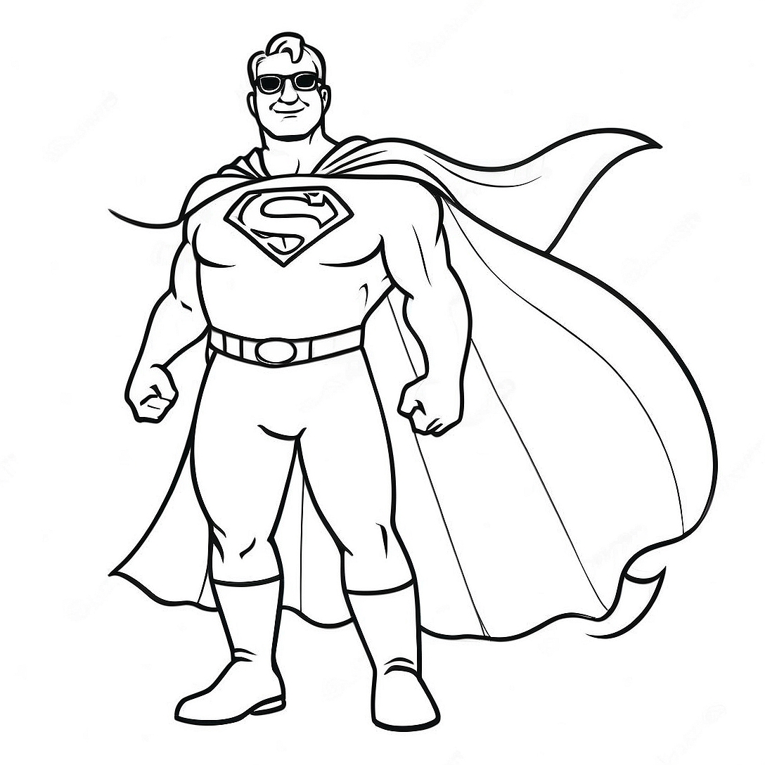 Super Dad with a Cape Coloring Page | Super Dad coloring page