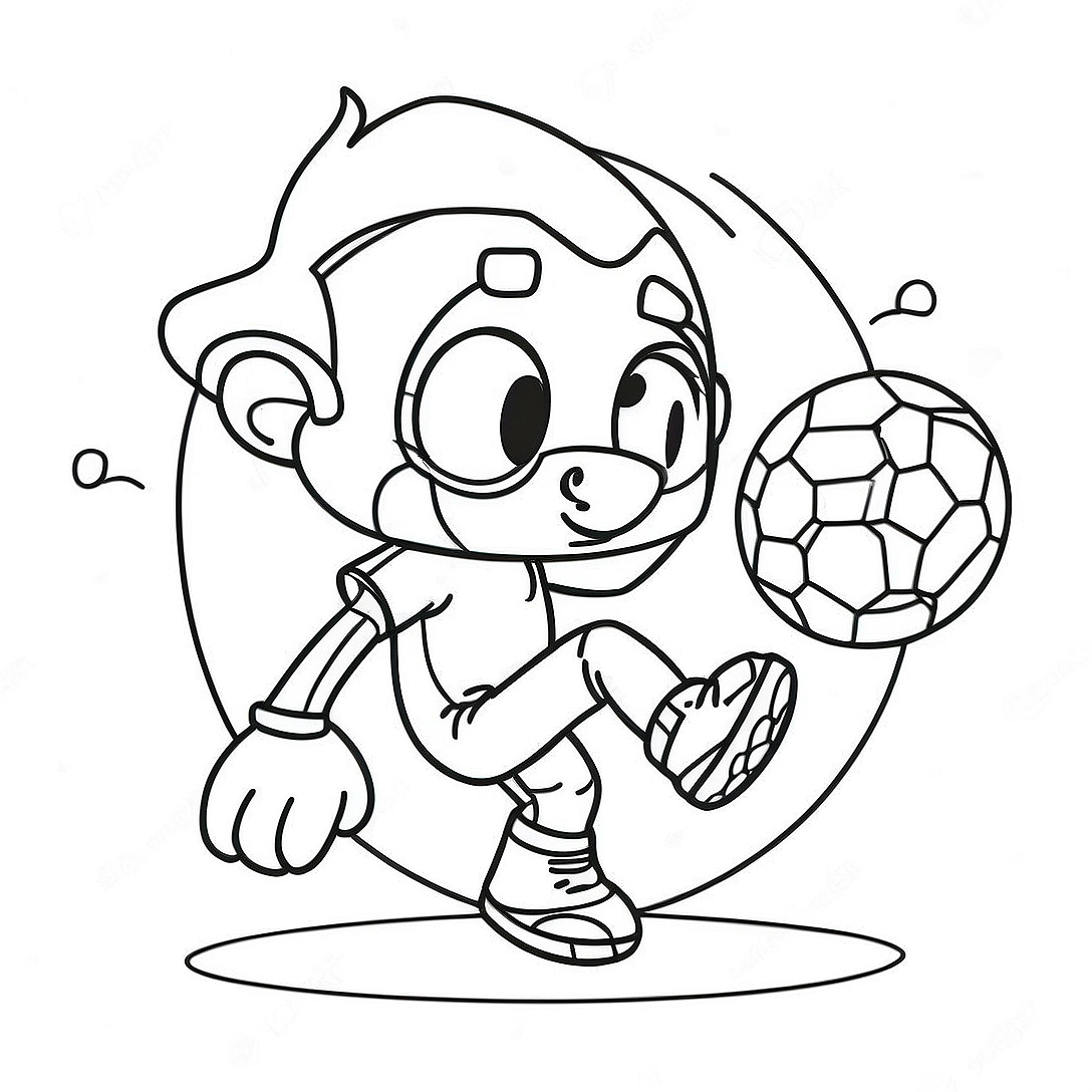 Vini Jr Dribbling a Soccer Ball Coloring Page | Vini Jr coloring page