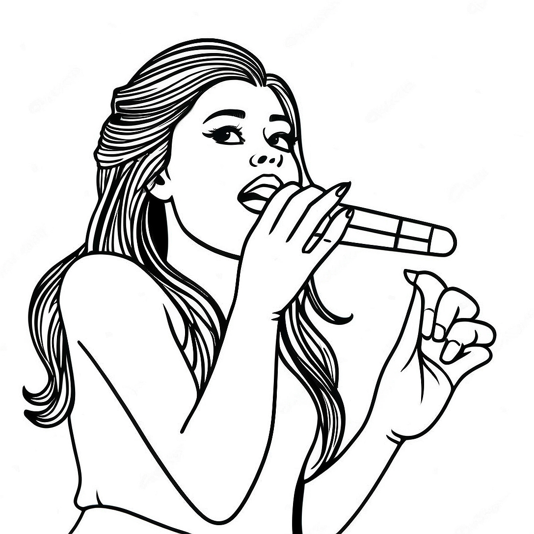 Selena Gomez Singing on Stage Coloring Page | Selena Gomez coloring page