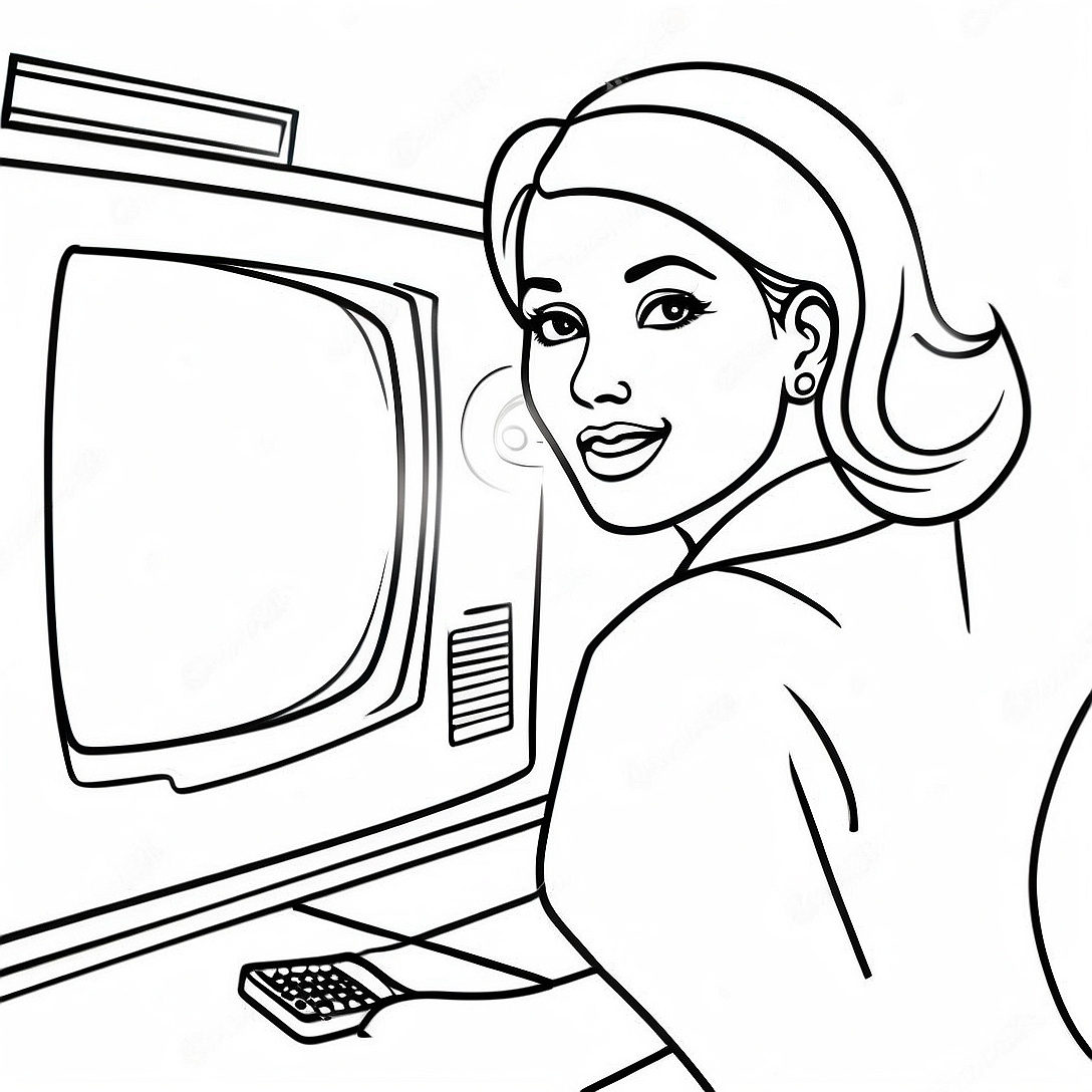 TV Woman Coloring Page | TV Woman coloring page