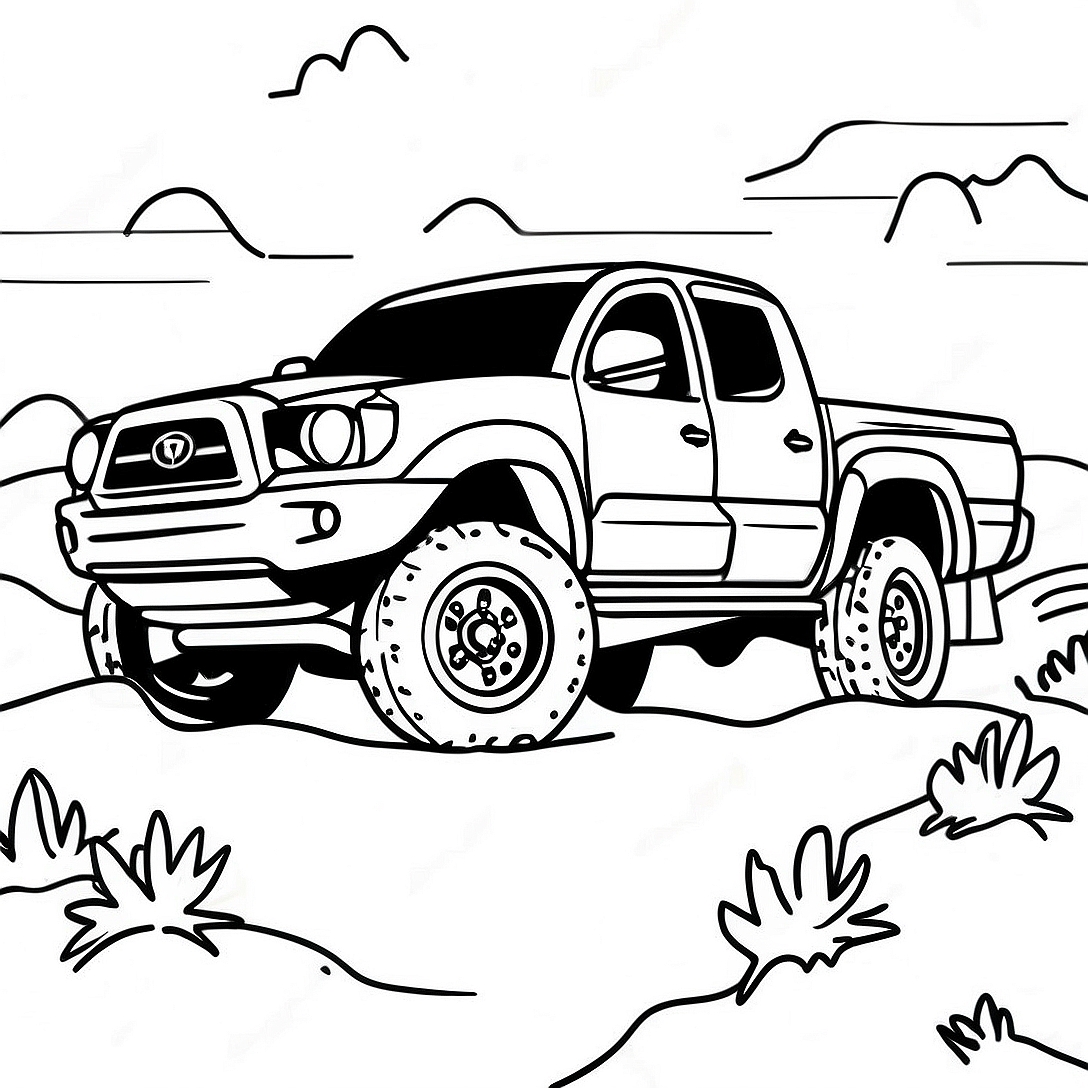 Toyota Tacoma Off-Road Adventure Coloring Page | Toyota Tacoma coloring page