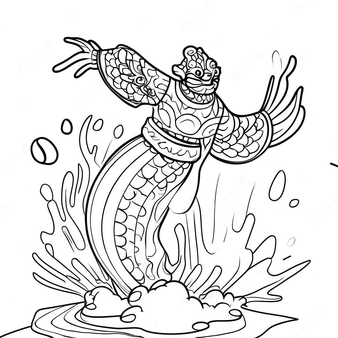Giyu Tomioka with Water Breathing Techniques Coloring Page | Giyu Tomioka coloring page