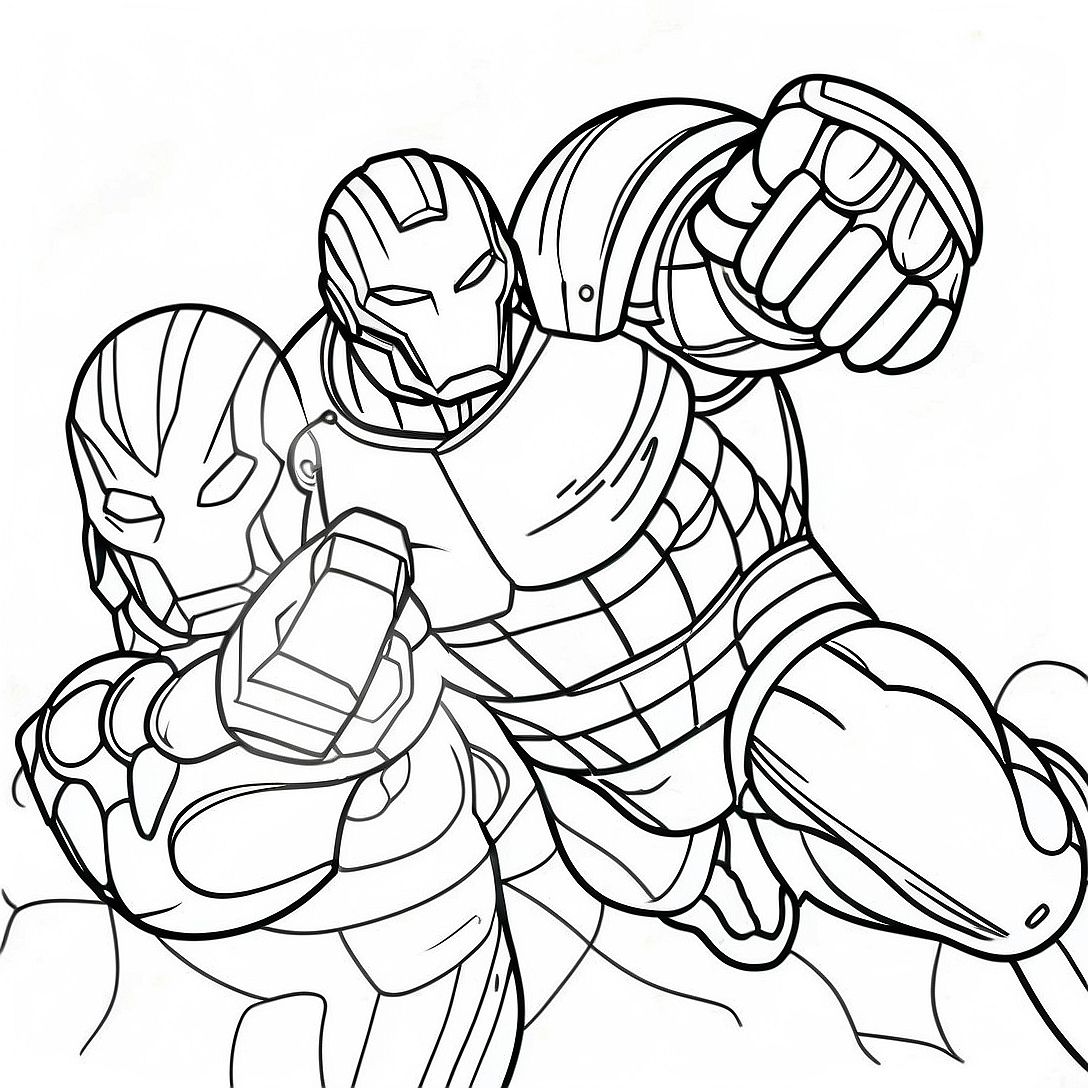 Fierce Ultron Battle Coloring Page | Ultron coloring page