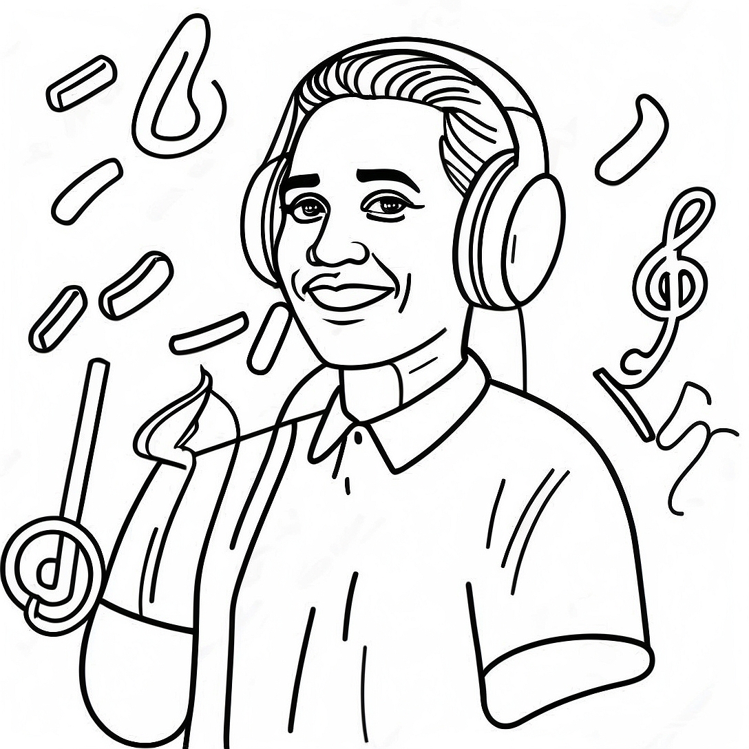 Music Artist Coloring Page | Music Artist coloring page