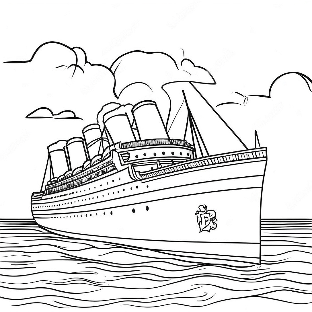 Britannic Ship Coloring Page | Britannic coloring page