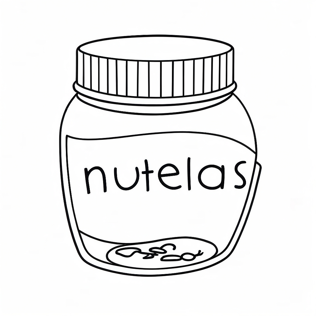 Nutella Jar Coloring Page | Nutella coloring page