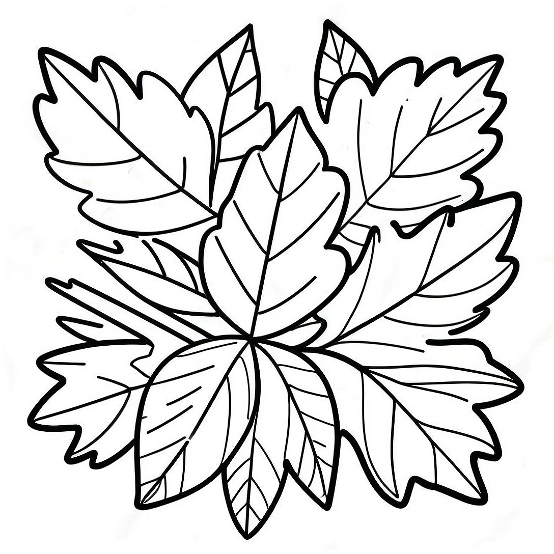 Kids Fall Leaves Coloring Page | Kids Fall coloring page