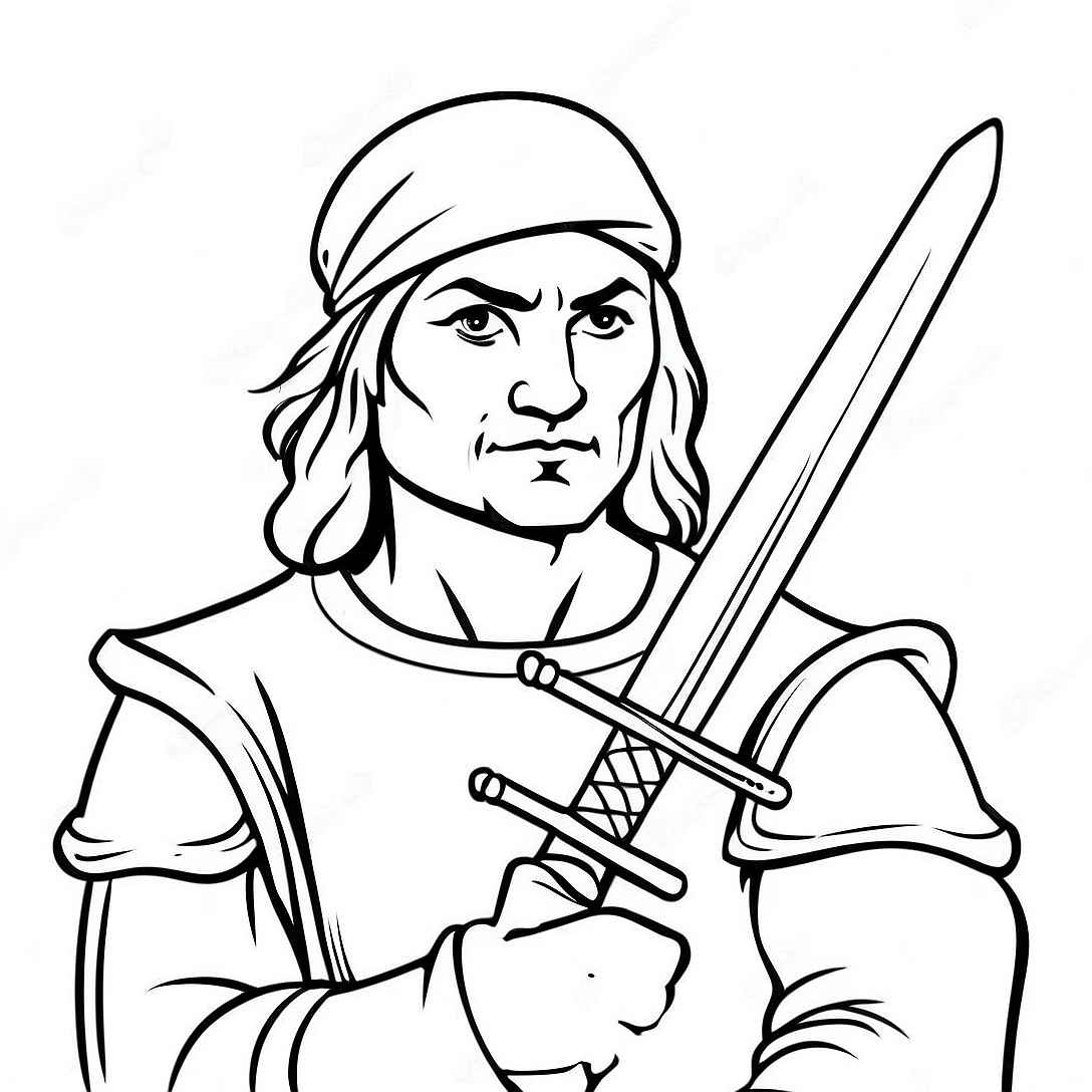 Leonardo with His Sword Coloring Page | Rise of the TMNT coloring page
