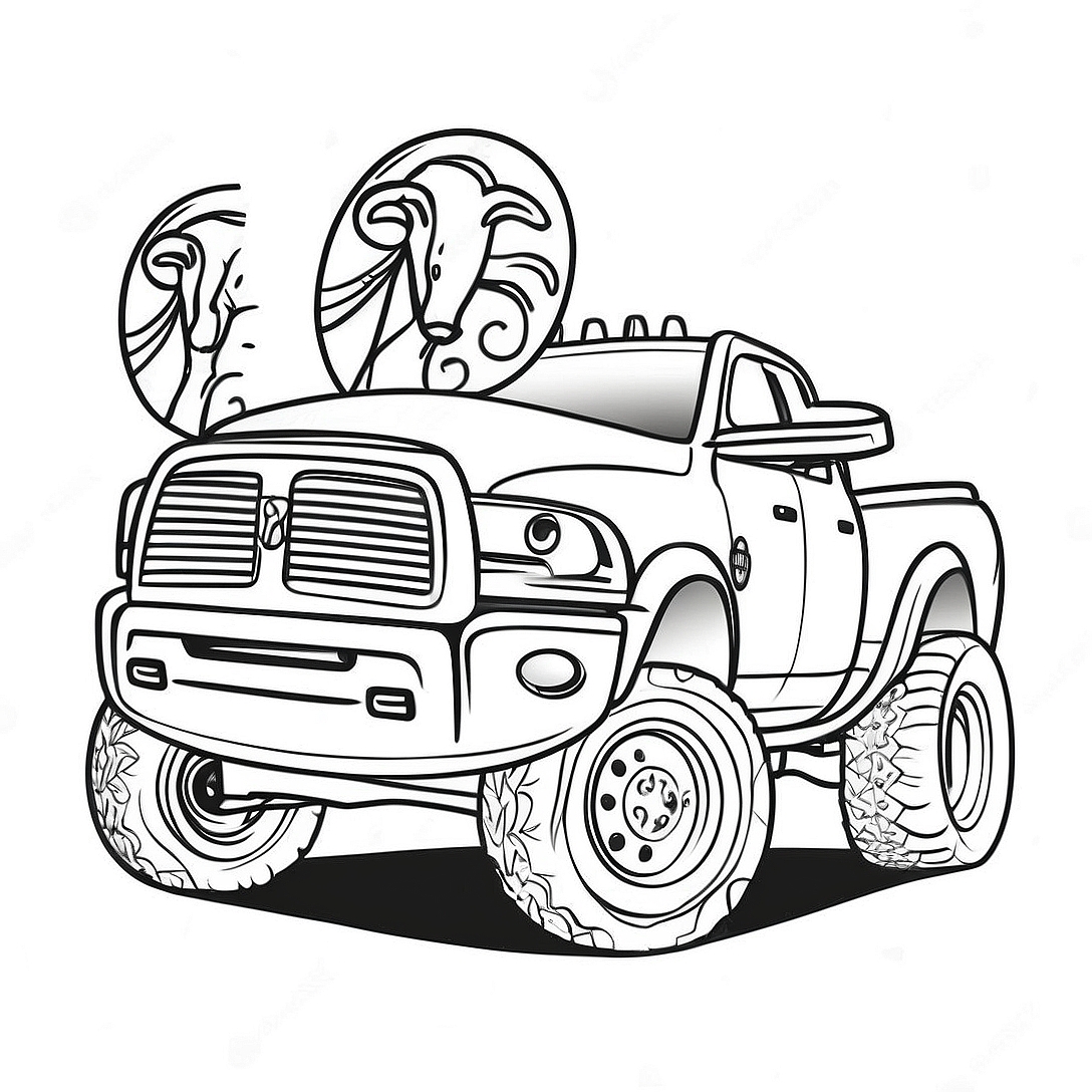 Ram Truck Coloring Page | Ram Truck coloring page